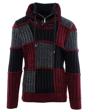 Modern Men's Fashion Sweater Burgundy