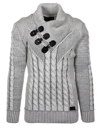 White and Grey Fashion Fit Sweater