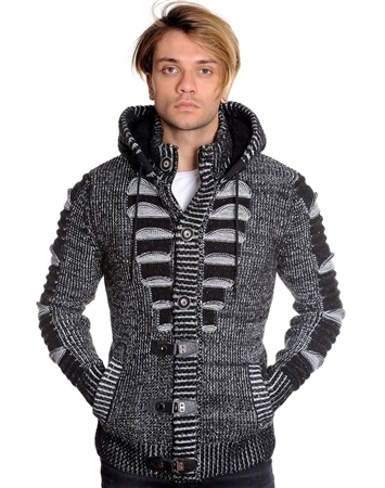 Black and White Designer Men's Sweater