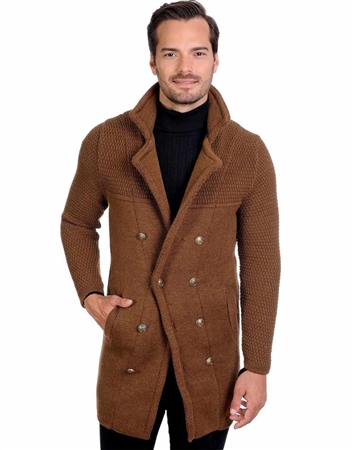 Camel Men's knit Cardigan sweater