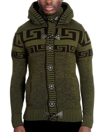 European Fashion Cardigan Sweater - Olive