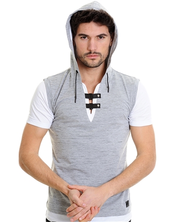 LCR  T-Shirt |  Designer Hooded Grey T-Shirt 4330