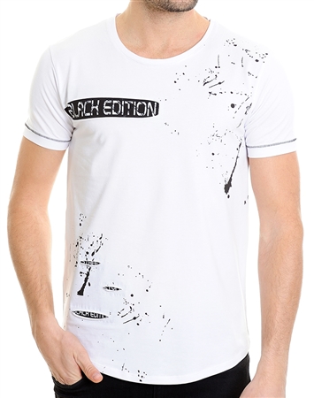 LCR Black Collection White T-Shirt | Paint Splatter Designer T-Shirt