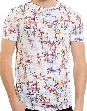 Fashionable Men's T-Shirt - Surf's Up Multi