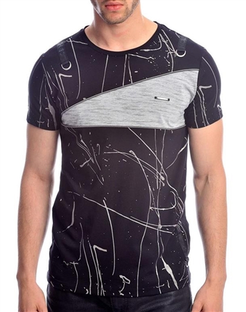 Shop Men's Fashion Tees - Black Grey T-Shirt