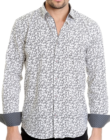 Pattern White Shirt - Men Casual Shirt