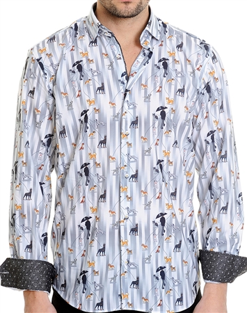 Grey Paint Pattern Shirt - Men Casual Shirt