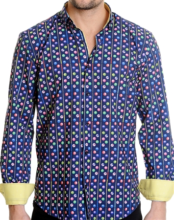 Navy Paradise Pattern Shirt - Men Casual Shirt