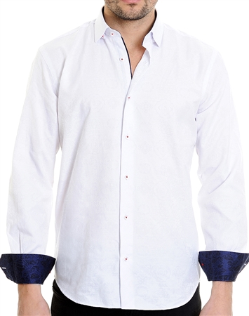 Floral Pattern White Shirt - Men Casual Shirt