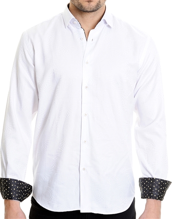Floral Pattern White Shirt - Men Casual Shirt