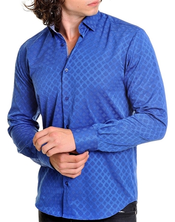 Sporty Royal blue Jacquard Woven