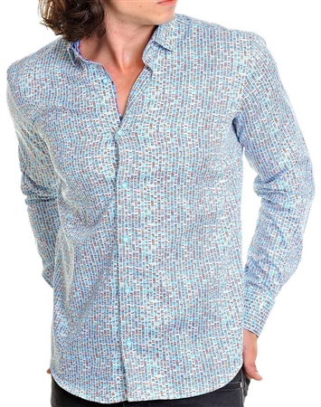 Aqua Blue Designer Men's dress Shirt