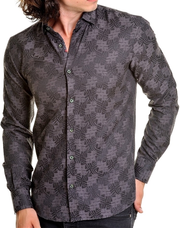 Black luxury shirt with Geometric Print