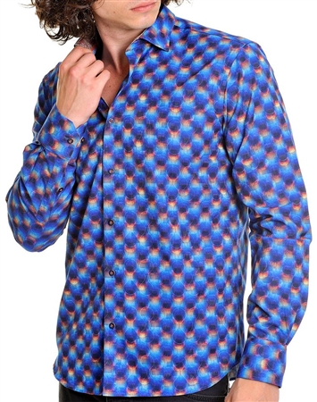 blue multi mens fashion shirt