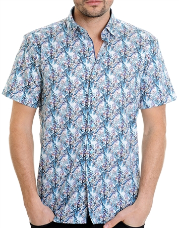 Multi-Colored Geometrical Pattern Shirt - Men Casual Shirt