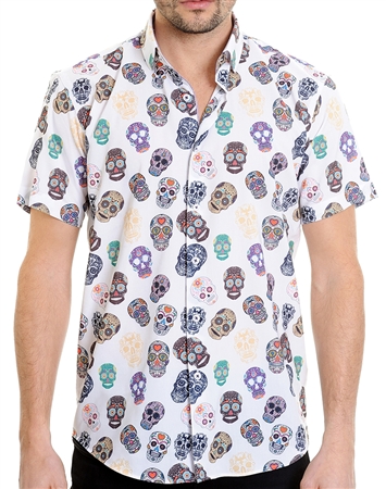 Multi Skull Pattern Shirt - Men Casual Shirt