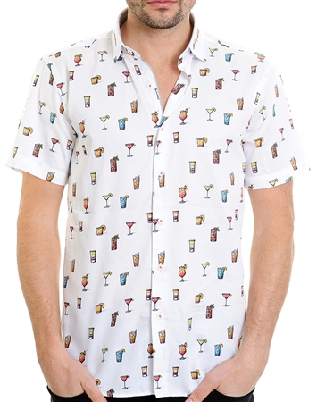 Multi Cocktail Pattern Shirt - Designer Dress Shirt