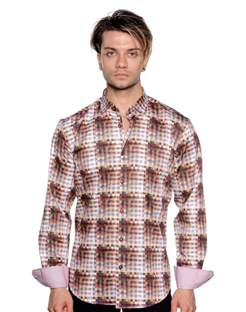 Block Check Pattern Shirt - Men Casual Shirt