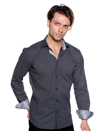 Black Checkered Pattern Shirt - Men Luxury Shirt
