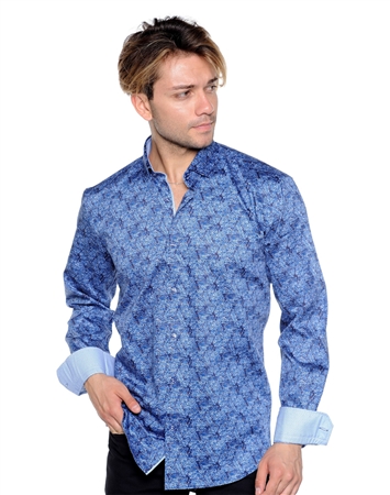 Abstract Multicolored Dress Shirt - Men Casual Shirt
