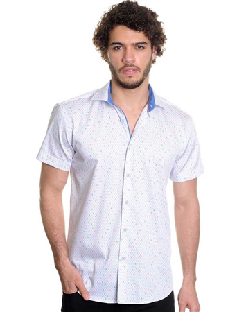 White Shirt - Men Casual Shirt - Men Short Sleeve Shirt