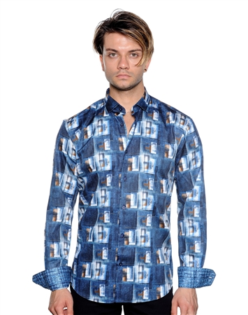 Abstract Patterned Luxury Sport Shirt