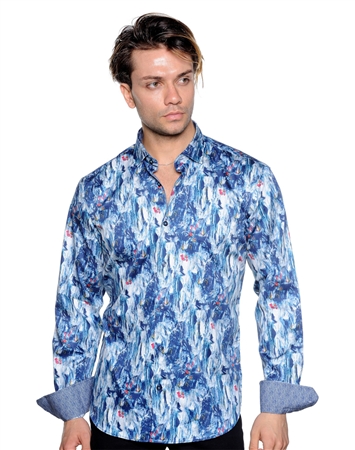 Abstract Art Pattern Shirt - Men Casual Shirt