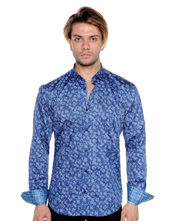 Navy Abstract Print Shirt