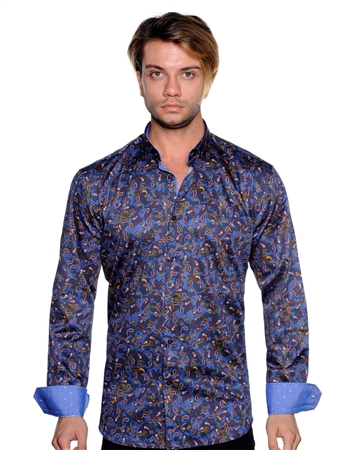 Navy Paisley Shirt