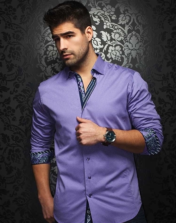 Designer Shirt: Men Purple Dress Shirt