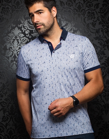 Au Noir Polo | Page White Navy