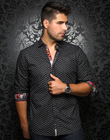 Designer Dress Shirt: Palencia Black