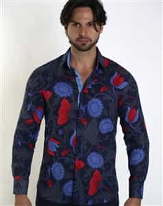 Floral Print Shirt: Blue Floral Shirt