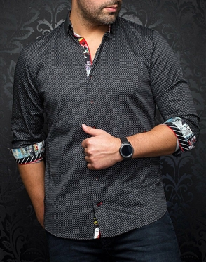 Men fashion button up shirt | black