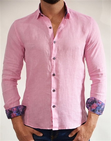 Pink Linen Button Down