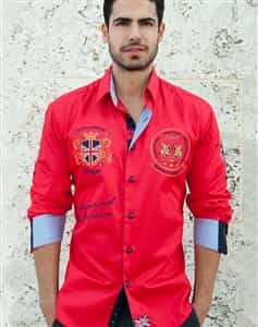 Red designer shirt