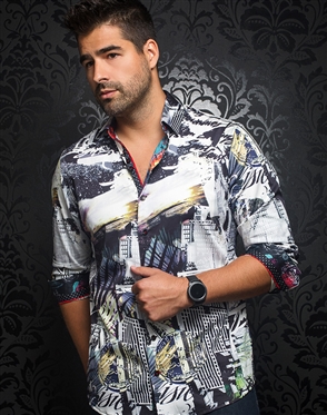 Au Noir Dress Shirt Positano Multi