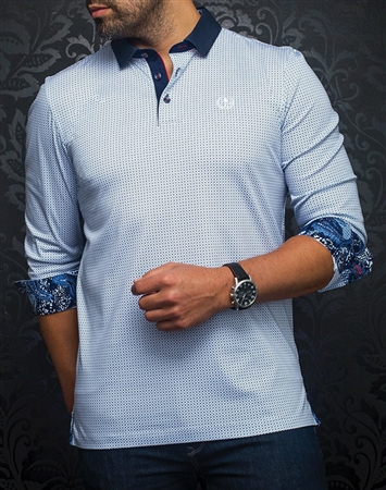 Men fashion polo shirt  | white blue