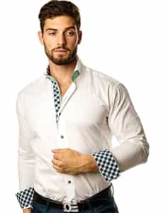 Maceoo Wall Street White Green Check 0055