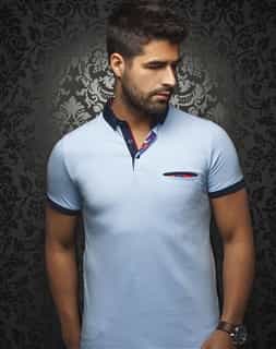 Designer Polo Shirt - Light Blue