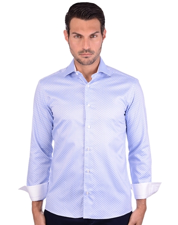 Cotton Blue Men’s Luxury Dress Shirt