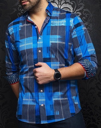 Men Black Designer Long Sleeve Shirt