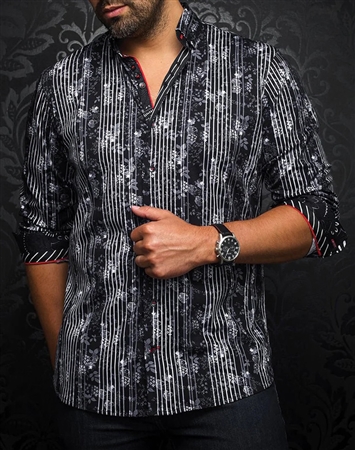 Men fashion button up shirt | black