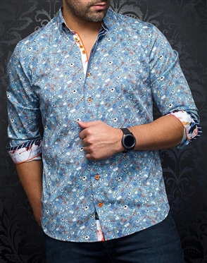 Men fashion button up shirt | denim