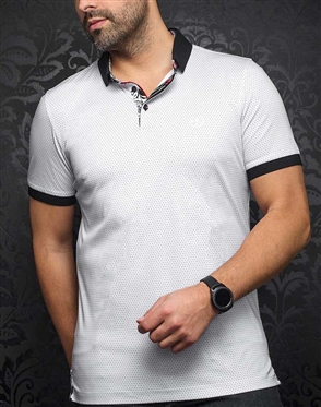 Men fashion polo shirt | white black