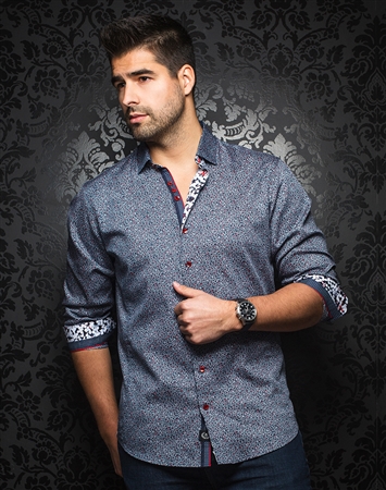 Luxury Dress Shirt: Sandro Navy