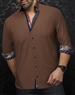 Au Noir Shirt SAUTOR, Tobacco