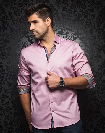 Designer Dress Shirt: Signoré Pink