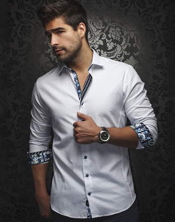 Designer Dress Shirt: Luxury White Button Down