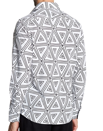 White Geometric Shirt: Men Designer White Geometric Shirt | Next